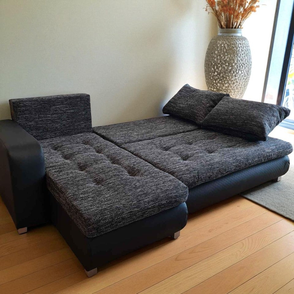 Reversible L-Shape Corner Sofa Bed | Double Storage
