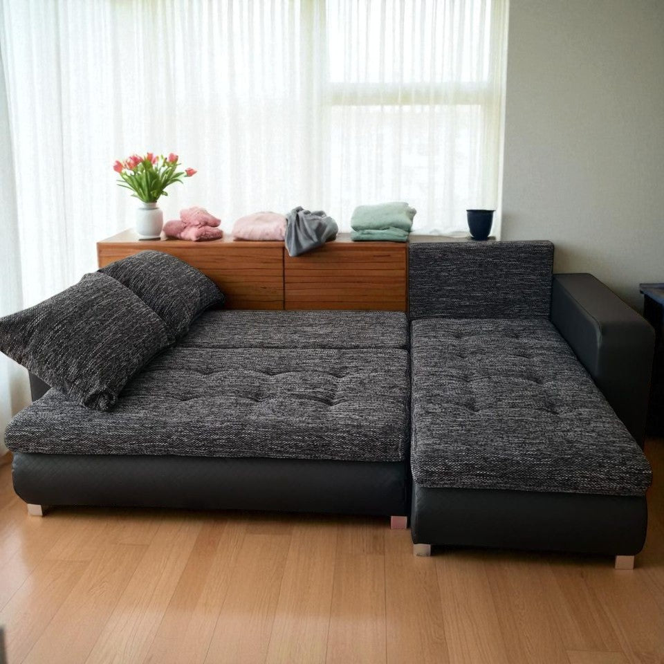 Reversible L-Shape Corner Sofa Bed | Double Storage