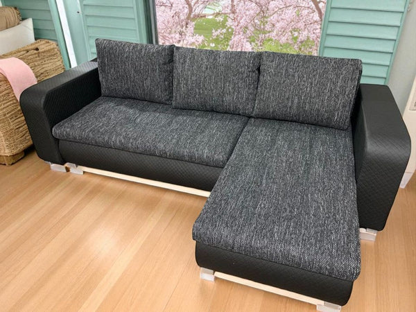 Reversible L-Shape Corner Sofa Bed | Double Storage + Built-in Mattress