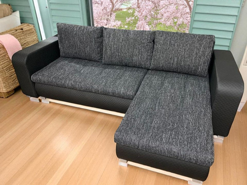 Reversible L-Shape Corner Sofa Bed | Double Storage + Built-in Mattress