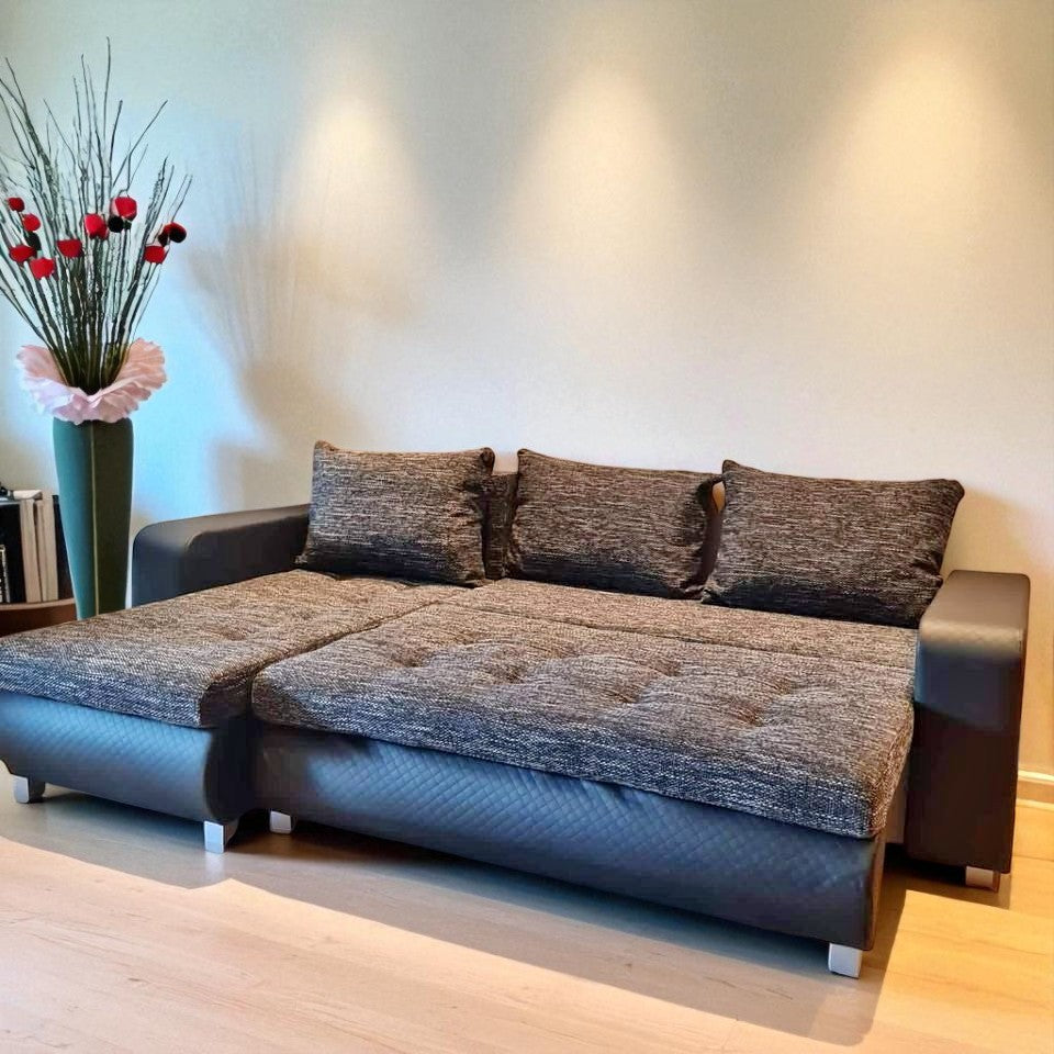 Reversible L-Shape Corner Sofa Bed | Double Storage