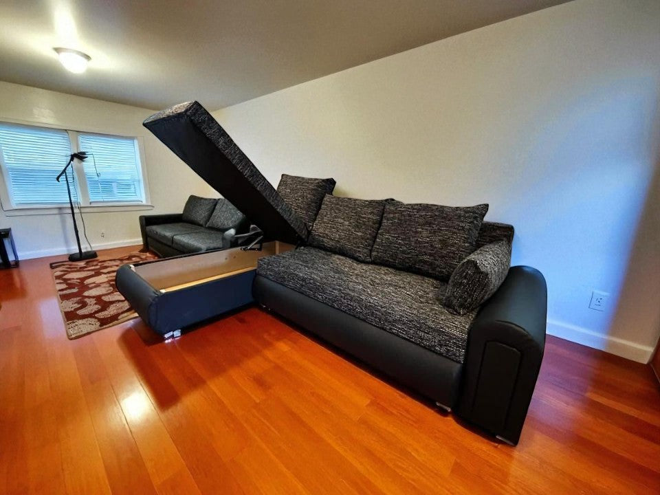 Reversible L-Shape Corner Sofa Bed | Double Storage