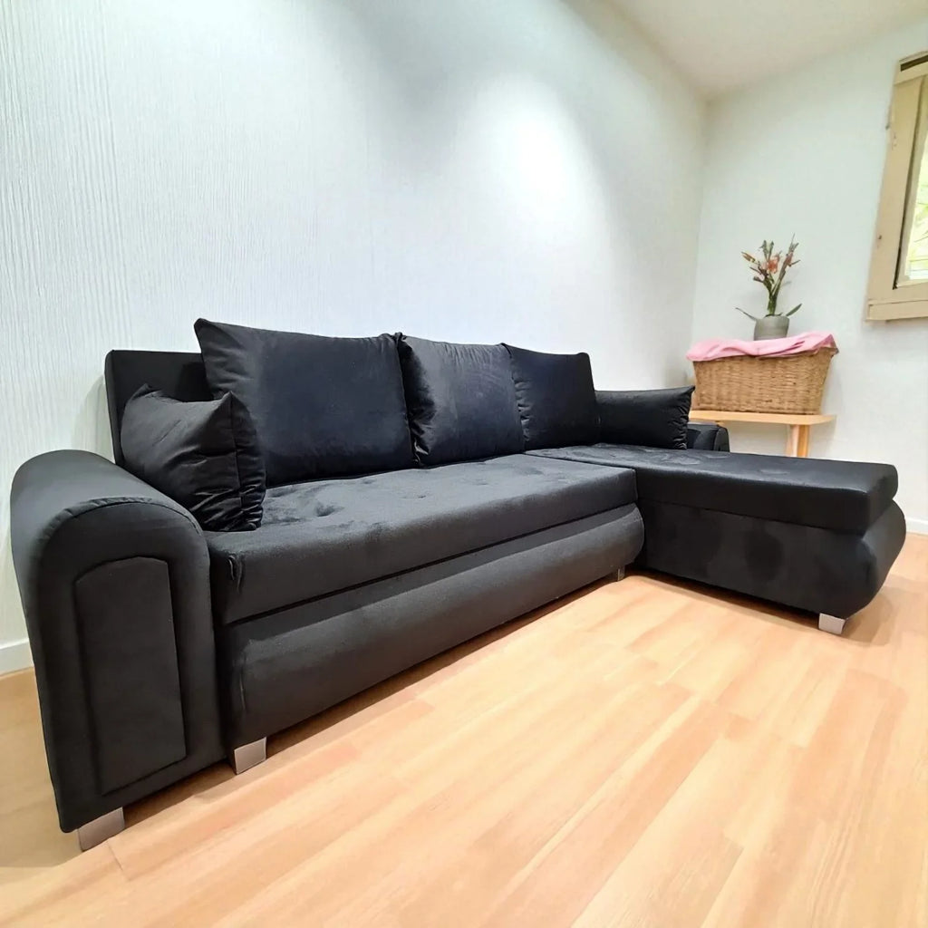 Reversible L-Shape Corner Sofa Bed | Double Storage