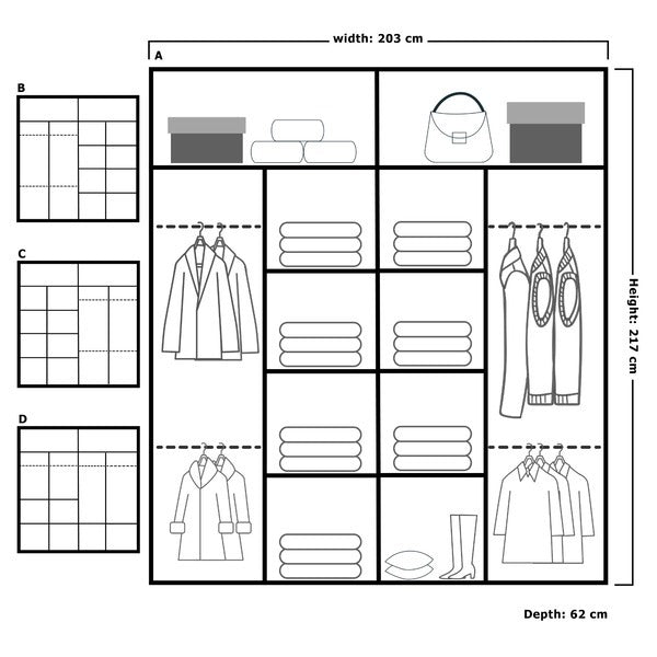RIO WARDROBE 150cm/203cm
