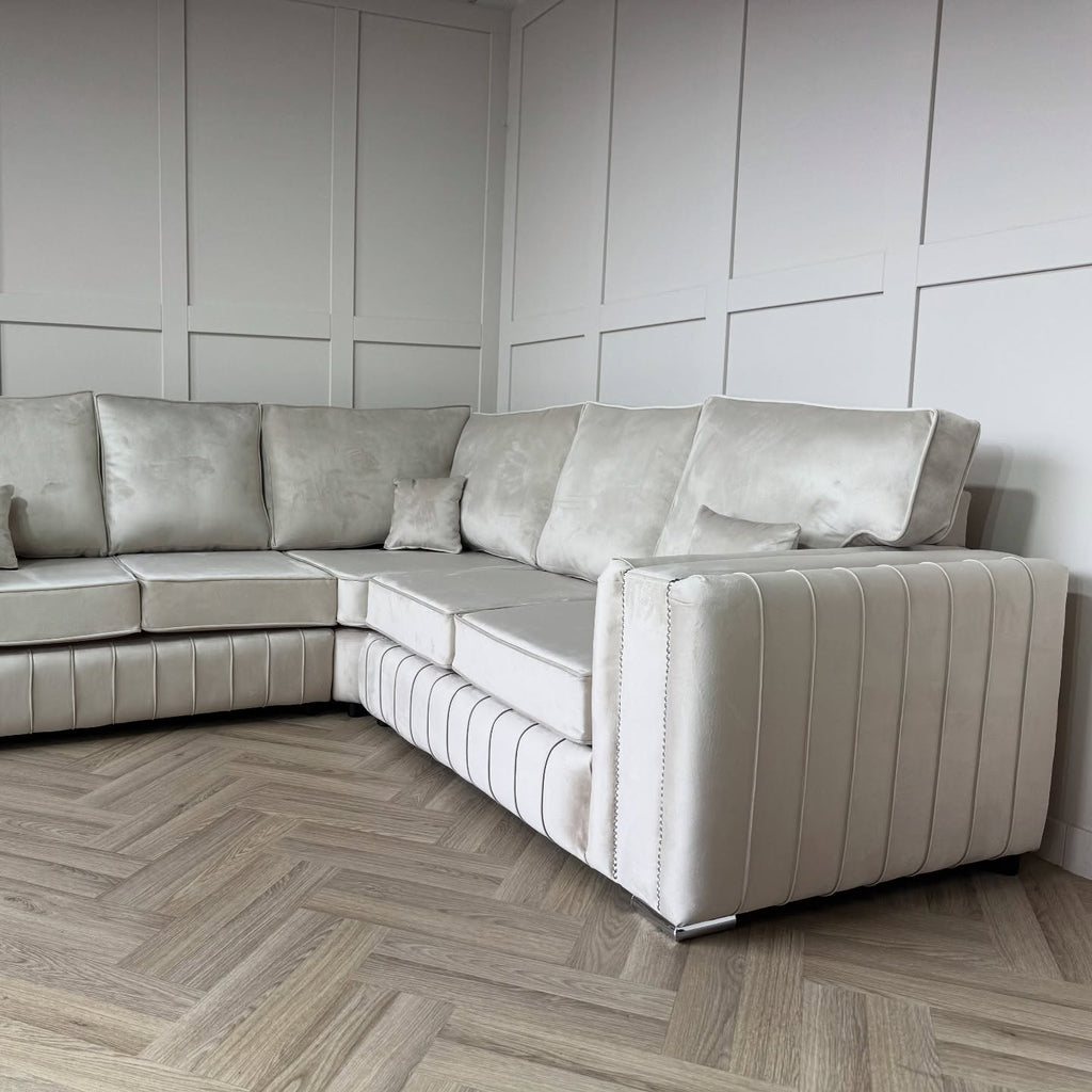 Layla Corner Sofa – Velvet Sofa in Multiple Colours