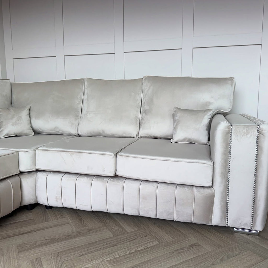 Layla Corner Sofa – Velvet Sofa in Multiple Colours