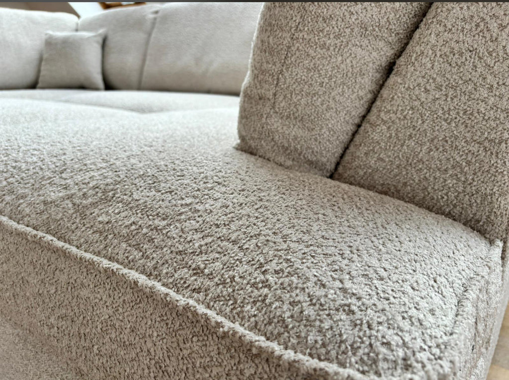 Cannes U shape corner cinema sofa Boucle fabric