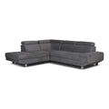 Arctic Corner Sofa Bed Grey Fabric | Large Corner Sofa | Modern Living Room Furniture UK