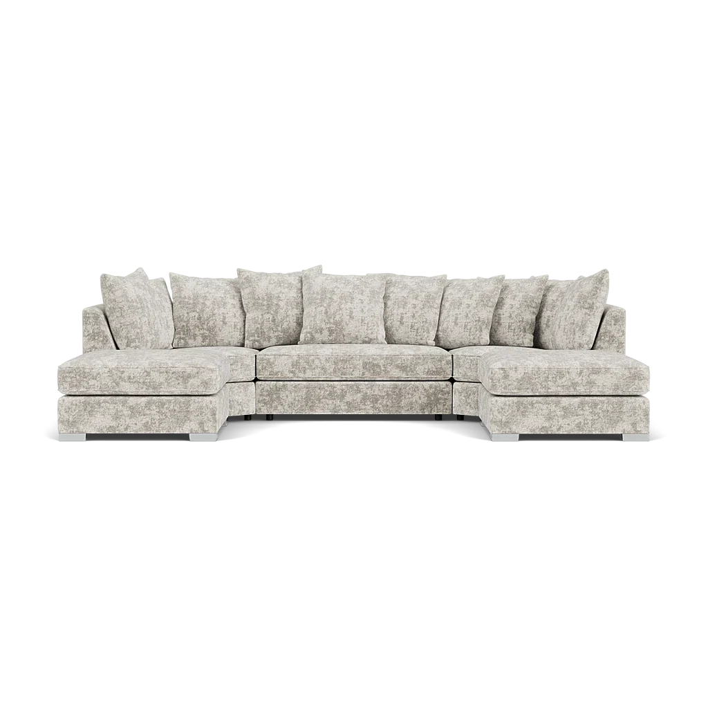 Bishop U-Shape Kensigton Scatter Back Moveable Footstools Rolled Arms Sofa