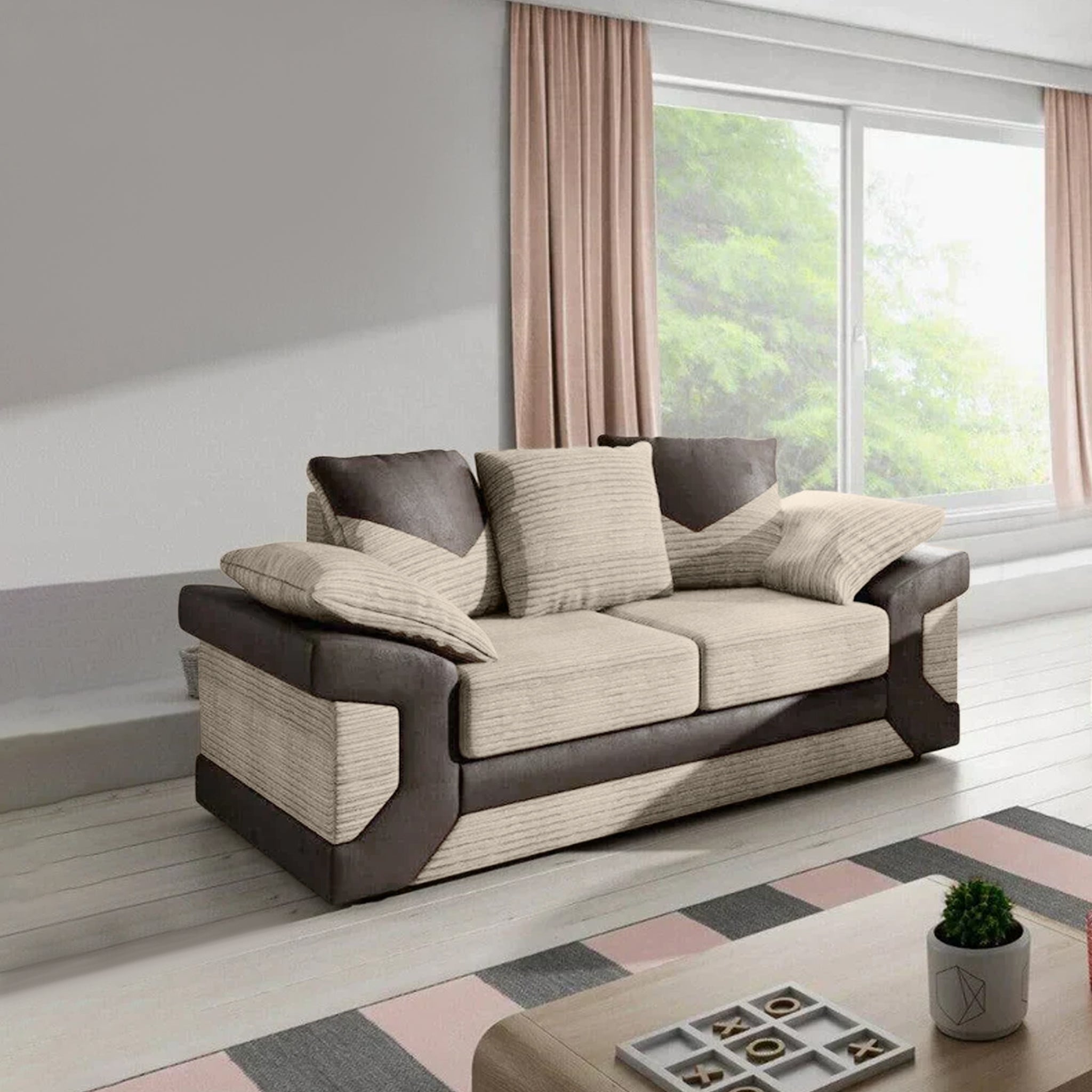 DINO Jumbo Cord Fabric 2-Seater Sofa - Comfortable Living Room Furniture