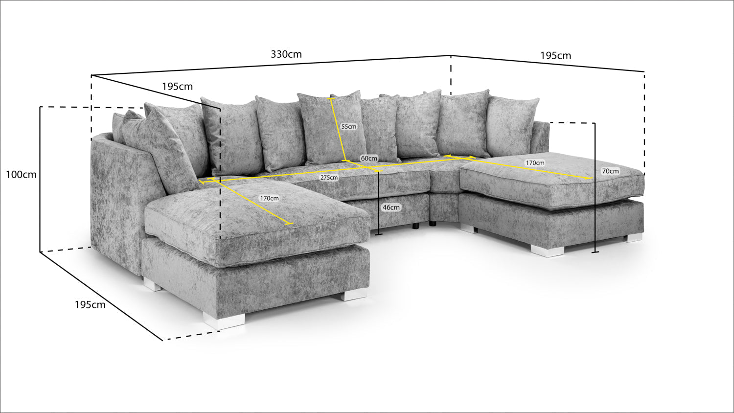 Bishop U-Shape Sofa /Corner Sofa in Truffle