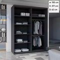 JAMAJKA SLIDING WARDROBE BLACK 150cm/203cm