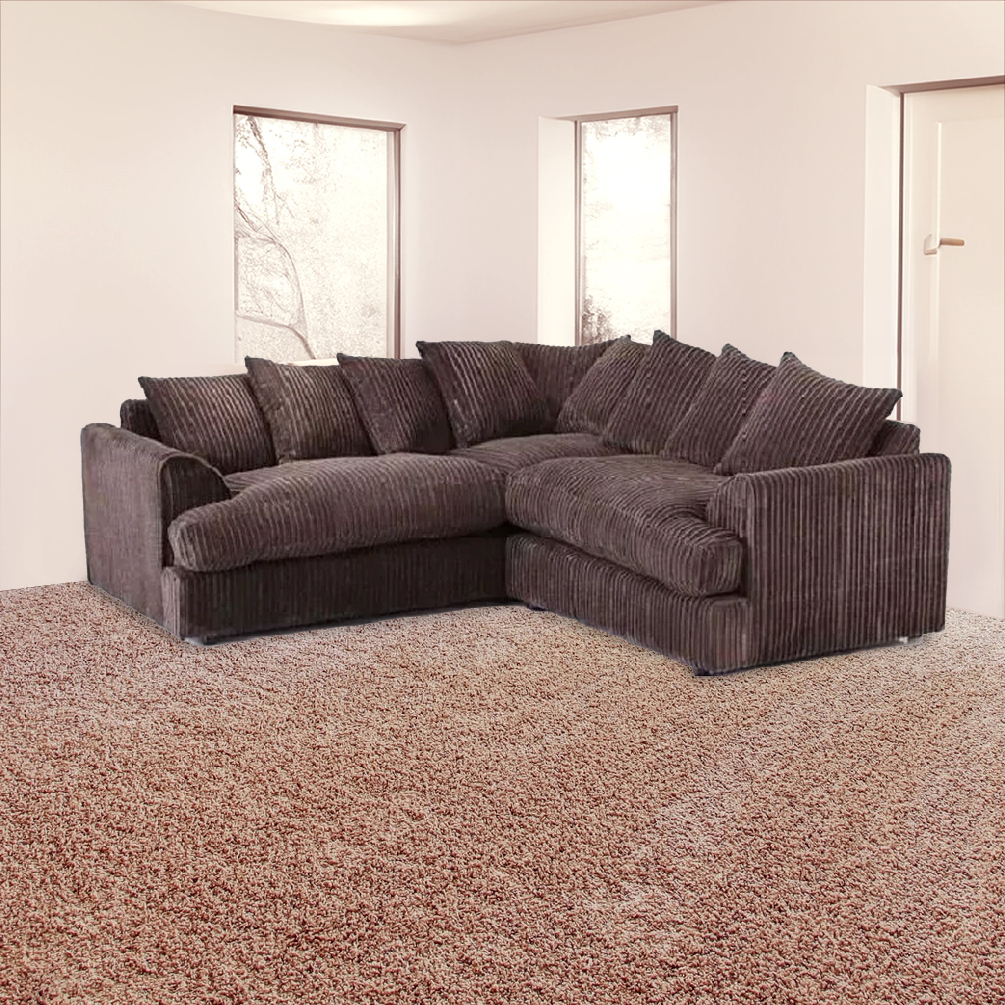 Liverpool Jumbo 5 Seater Wide Armrests With Footstool High quality Fabric Sofa