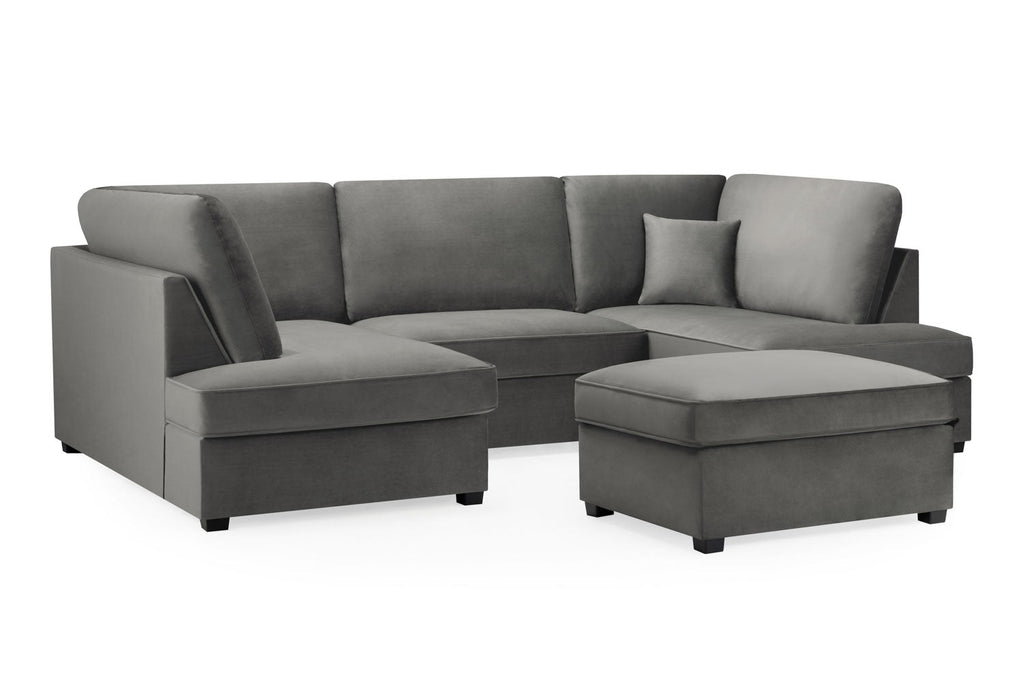 Mini U-Shape High Back Plush Velvet Sofa
