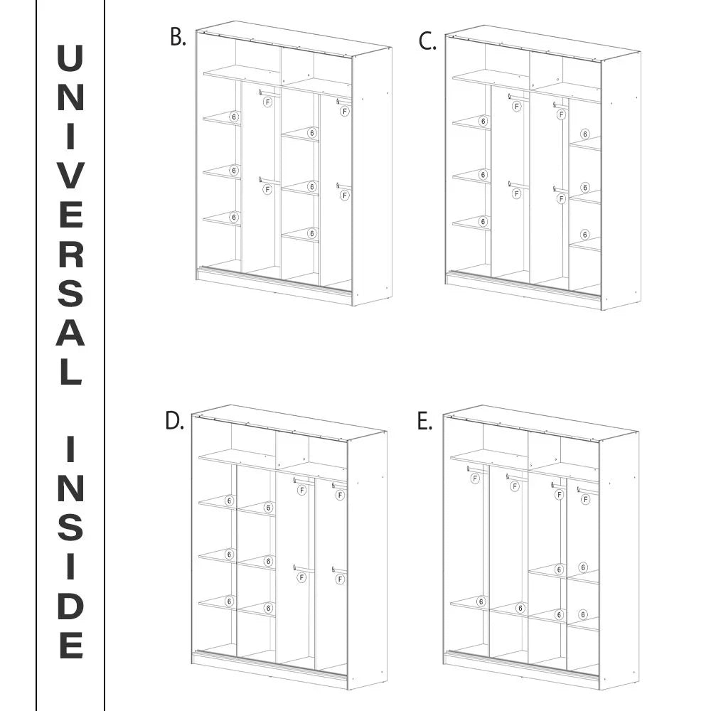 Chelsea Walnut 2 Door Mirrored Sliding Wardrobe