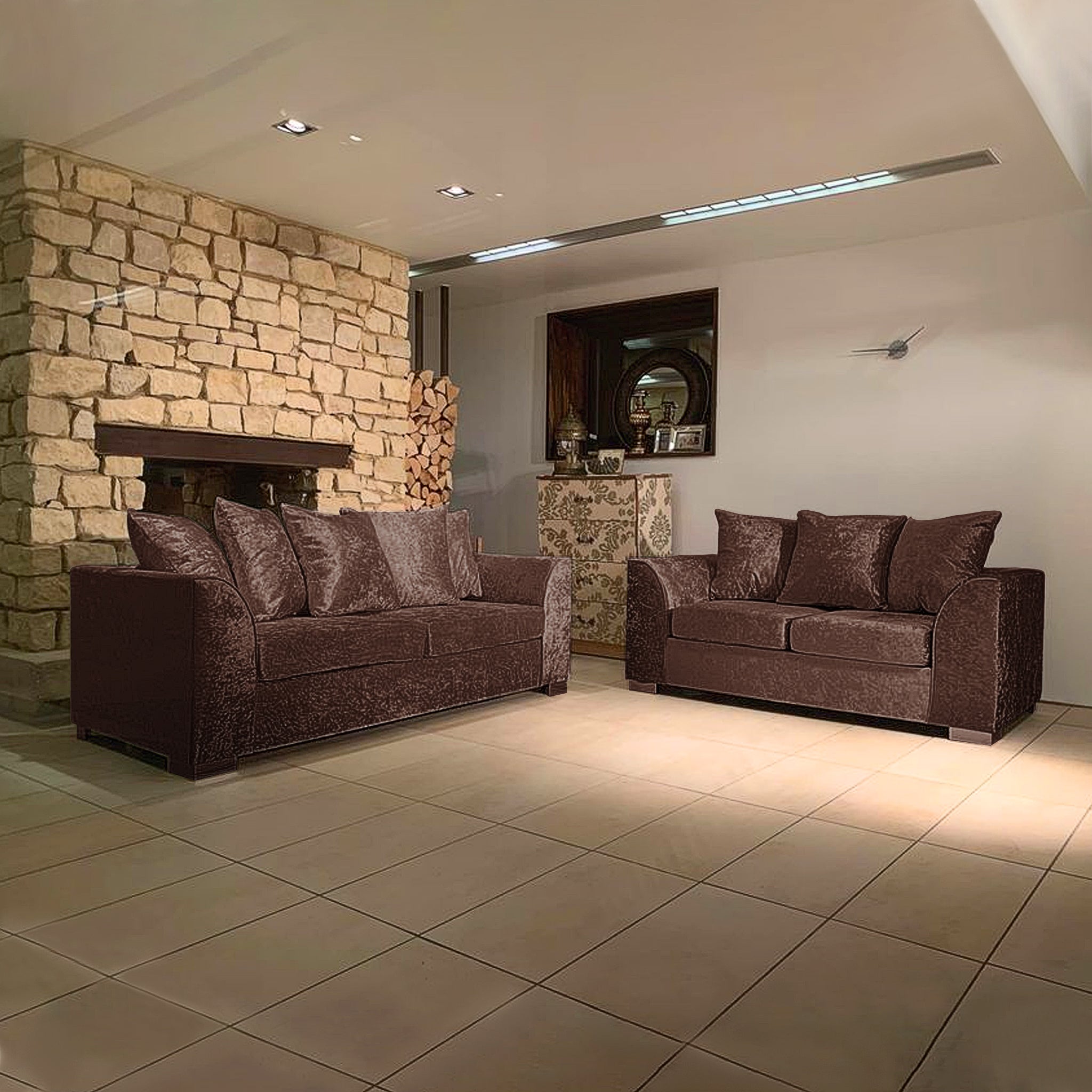 Dylan Crush Velvet 3+2 Seater Sofa