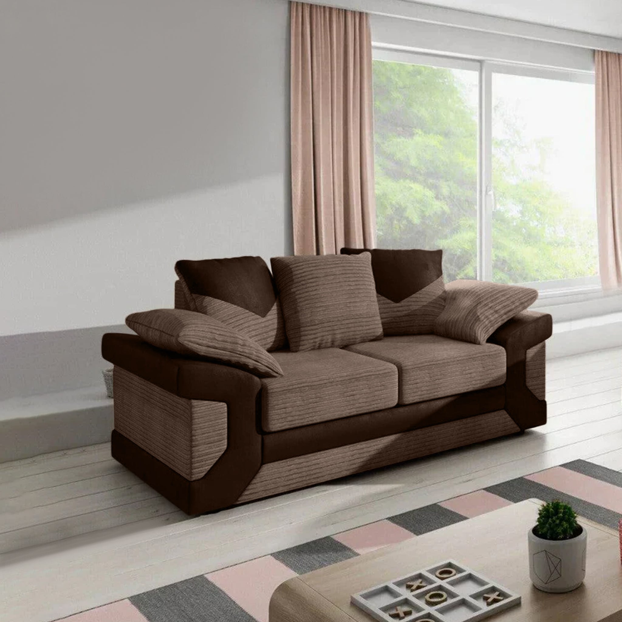 DINO Jumbo Cord Fabric 2-Seater Sofa - Comfortable Living Room Furniture