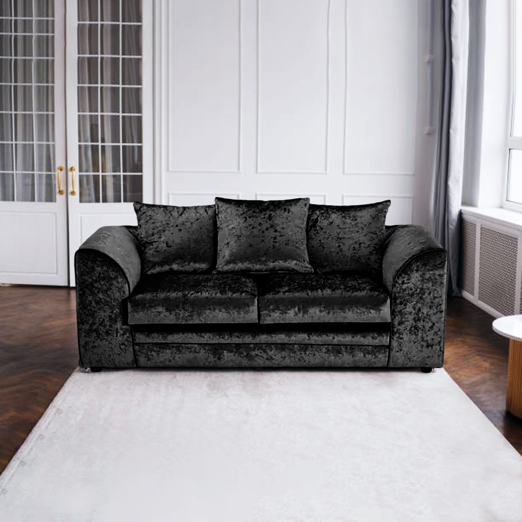 Dylan Luxury Crush Velvet 2-Seater Sofa - Modern Living Room Furniture