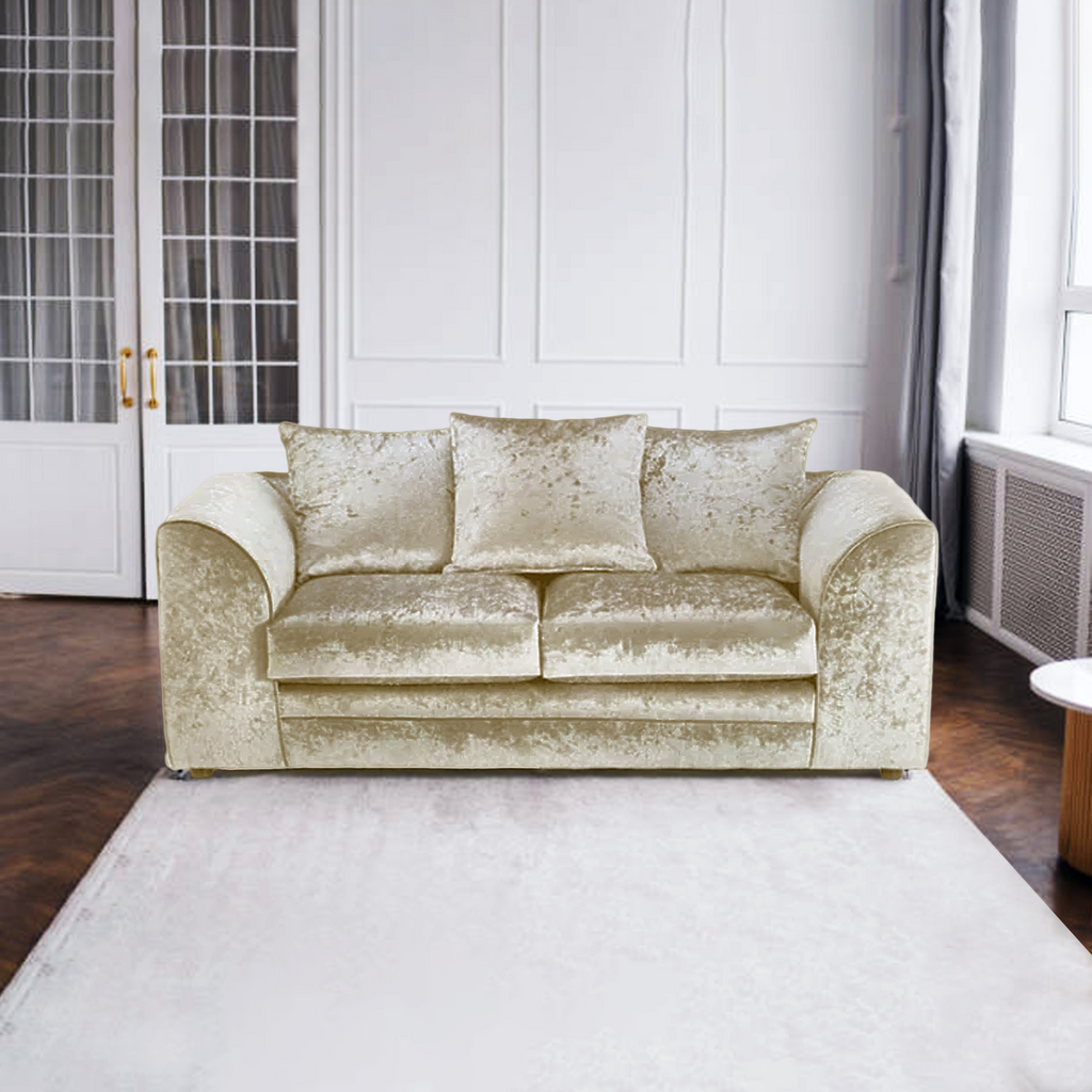 Dylan Luxury Crush Velvet 2-Seater Sofa - Modern Living Room Furniture