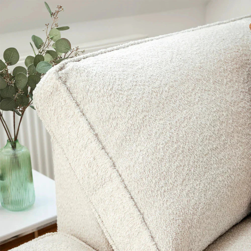 U Shape Boucle Beige Corner Sofa