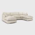 U Shape Boucle Beige Corner Sofa