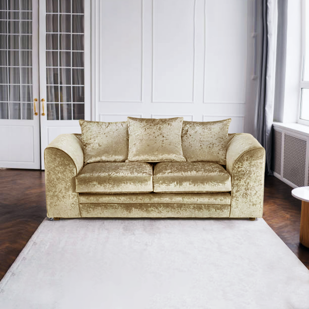 Dylan Luxury Crush Velvet 2-Seater Sofa - Modern Living Room Furniture