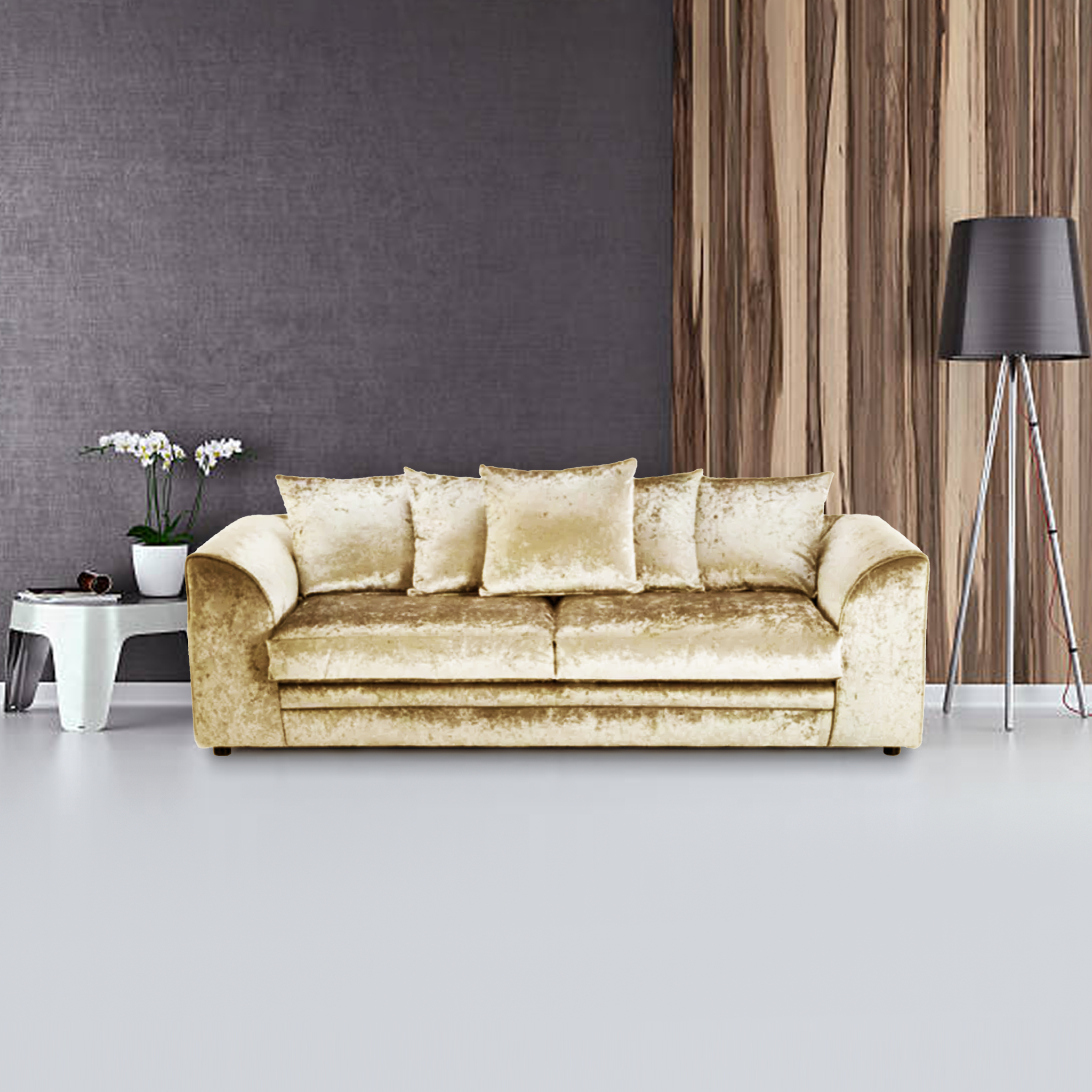 Dylan Crush Velvet 3 Seater Sofa