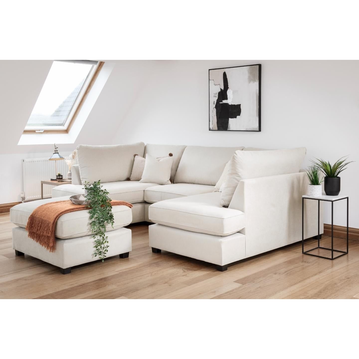 U-Shaped Cinema Sofa Bed – Plush  Fabric