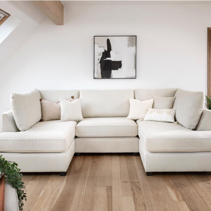 U-Shaped Cinema Sofa Bed – Plush  Fabric