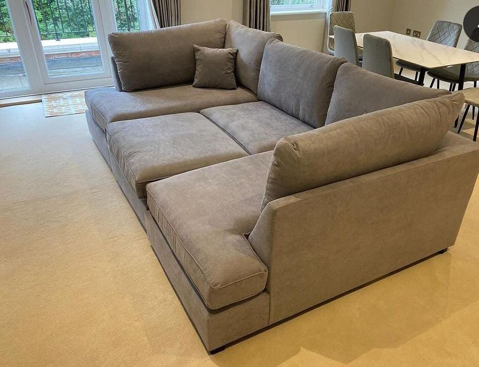 Carnaby Small U Shape Sofa l MINK NAPLE FABRIC