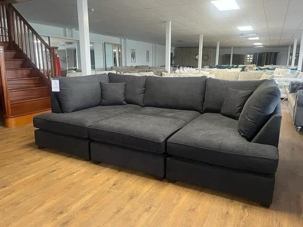 Carnaby Small U Shape Sofa-charcoal grey