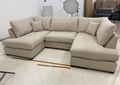 Carnaby Small U-Shape Sofa with Footstool – Sand Naples Fabric
