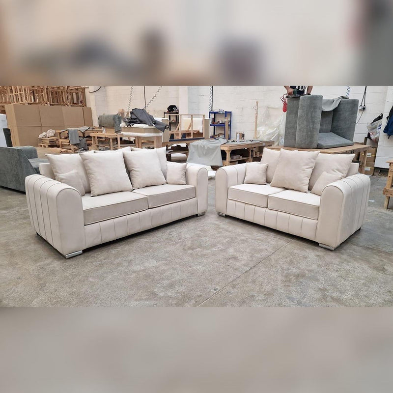Lily 2+3 Seater Sofa Set in Cream