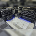 Oxford Leather Electric Recliner Sofa 3+2 Seater