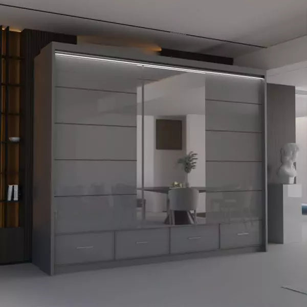 HIGH GLOSS SYCYLIA WARDROBE 150-208-255CM