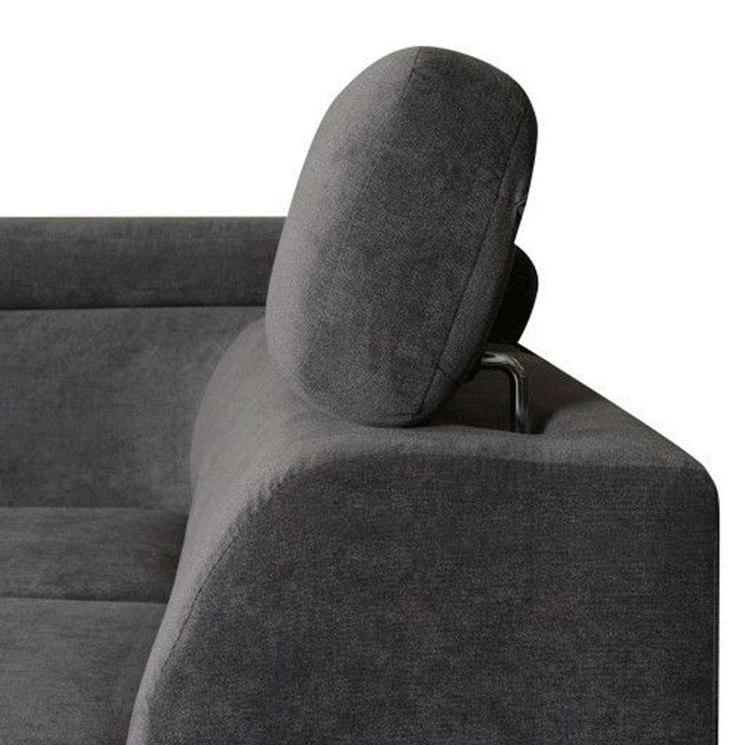 Arctic Corner Sofa Bed Grey Fabric | Large Corner Sofa | Modern Living Room Furniture UK