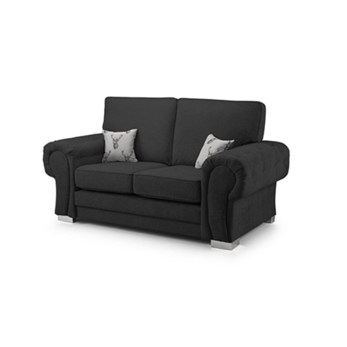 Verona 3+2 Seater Sofa Set – Full Back, Black