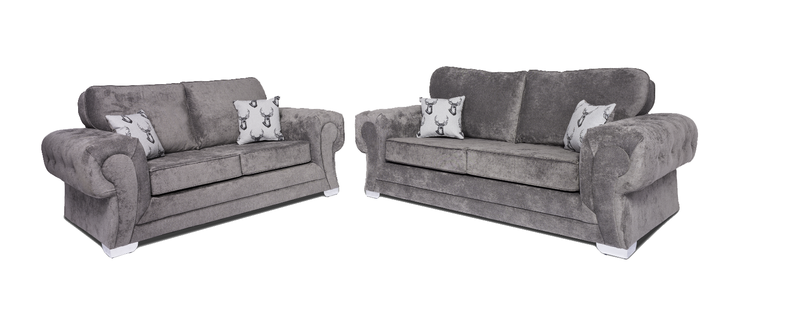 Verona Full Back 3+2 Seater Sofa Set – Grey