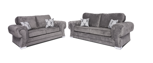 Verona Full Back 3+2 Seater Sofa Set – Grey