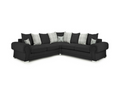 Verona Corner Sofa Scatter Back – Black
