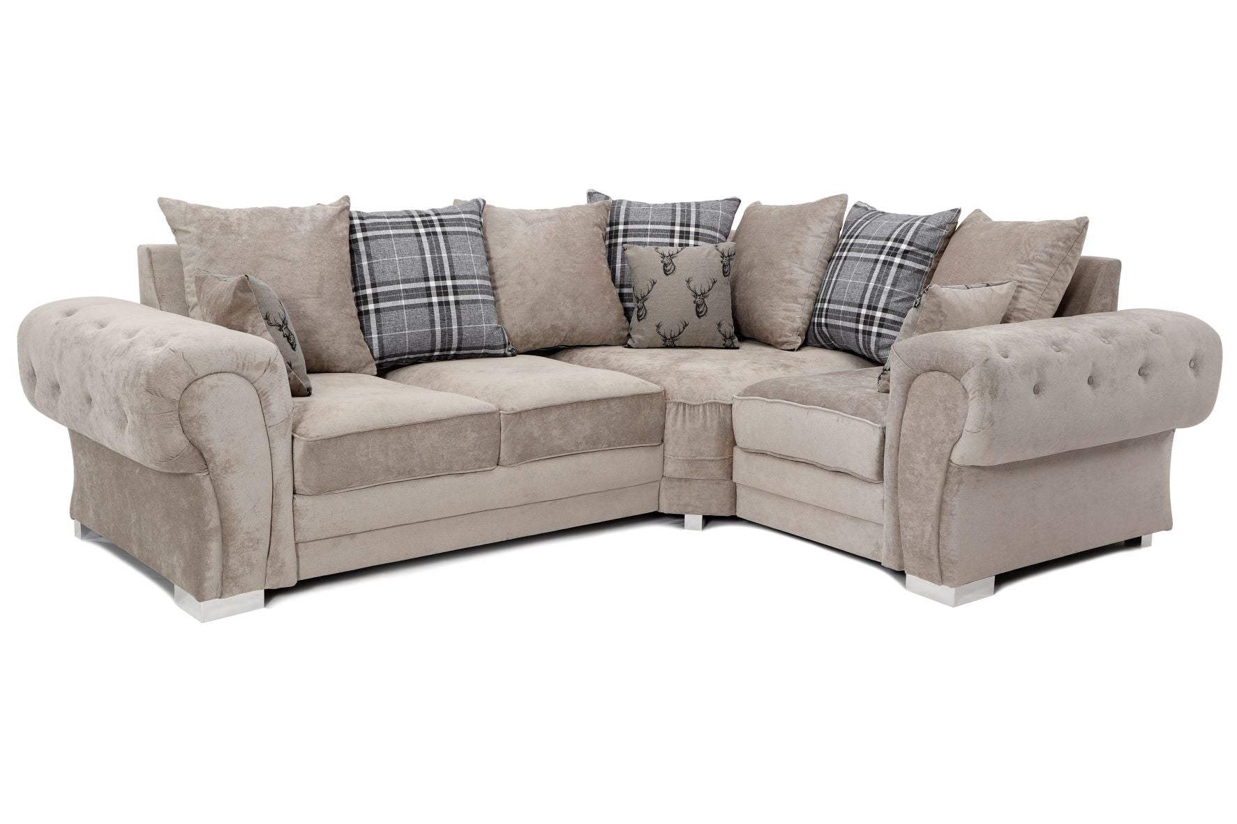 Verona Mink Scatter Back Right Hand Corner Sofa