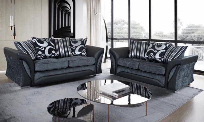 Shannon Fabric & Leather 3+2 Sofa Set
