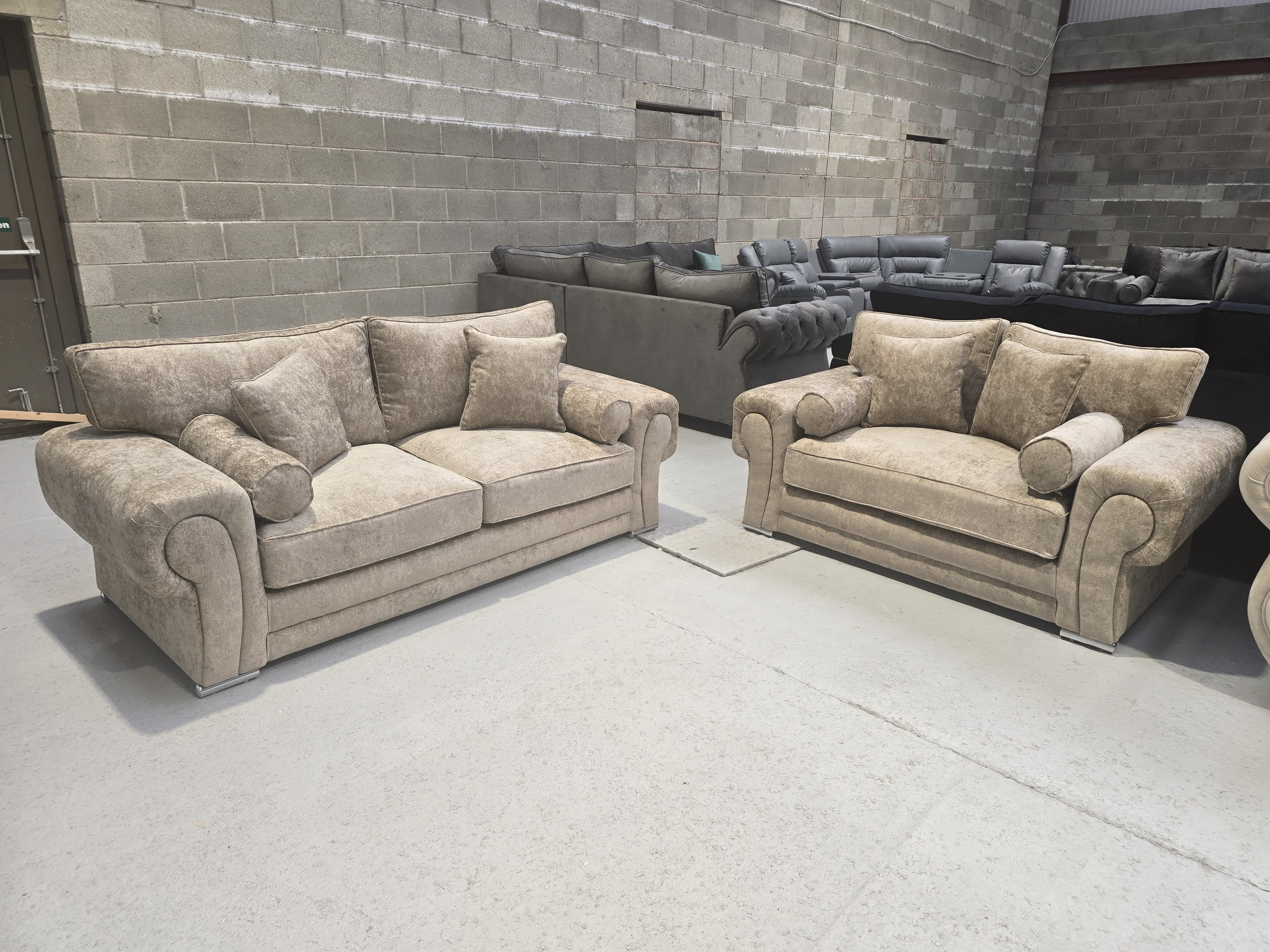 Verona 3+2 Seater Sofa Set – Mink Alaska Fabric
