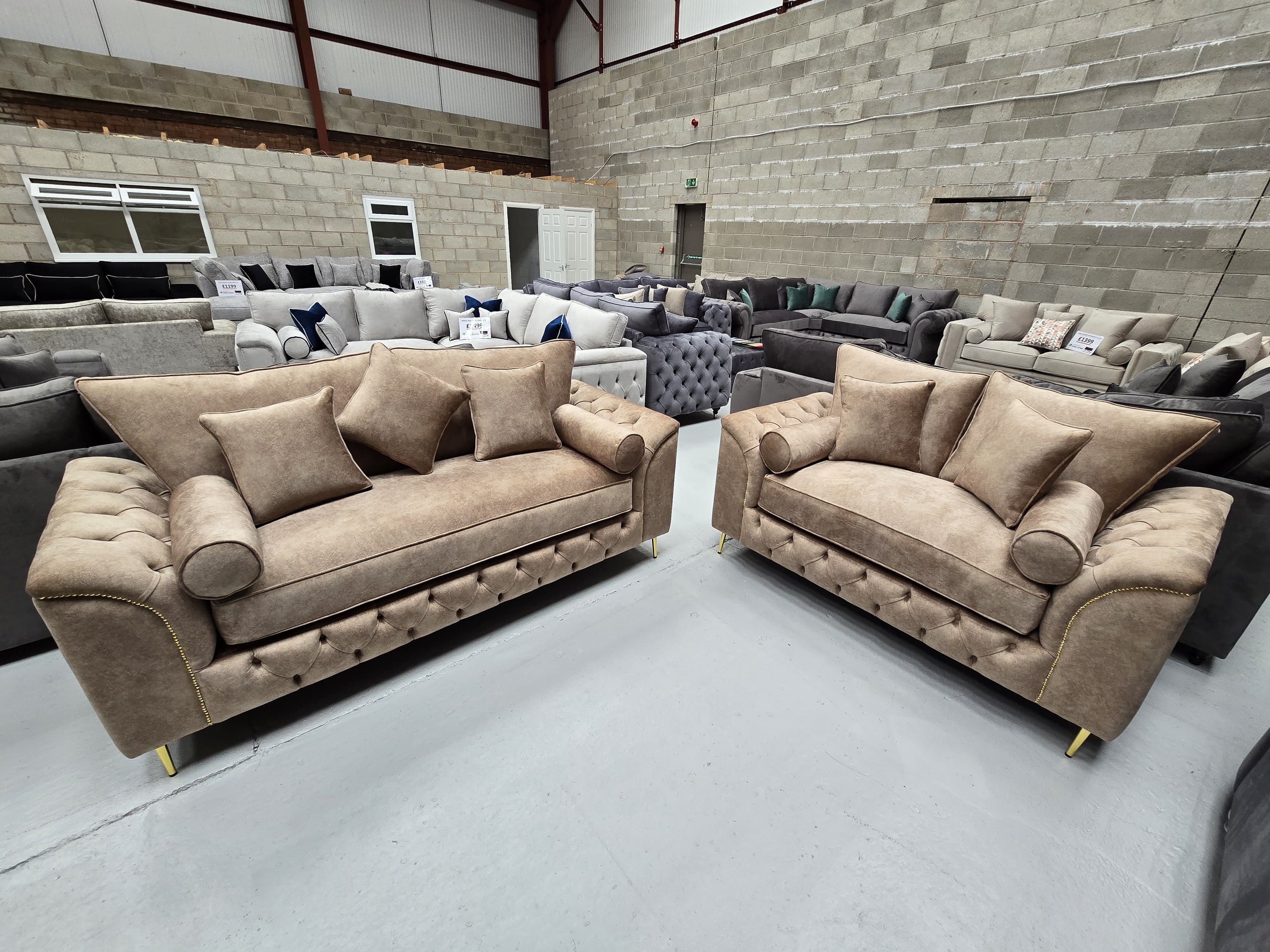 Malibu 3+2 Seater Sofa Set – Plush Mink