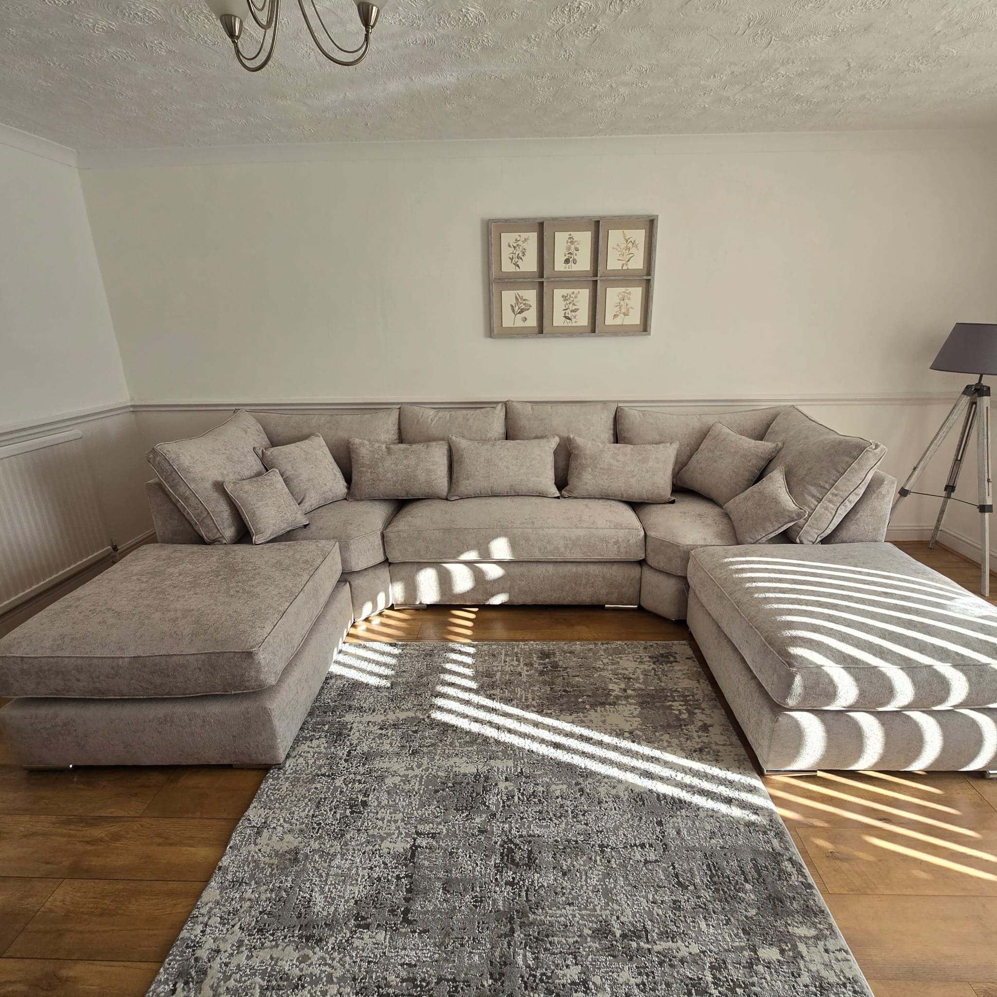 Belgravia U-Shape Sofa – Truffle Alaska Fabric