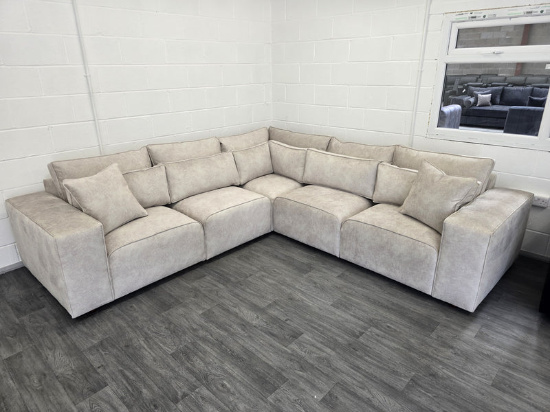 Cube Modular Corner Sofa - Cream Naple Fabric