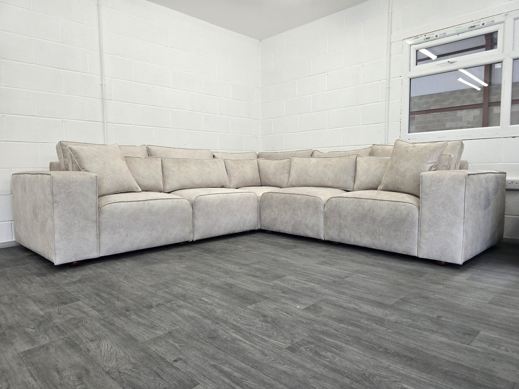 Cube Modular Corner Sofa - Cream Naple Fabric