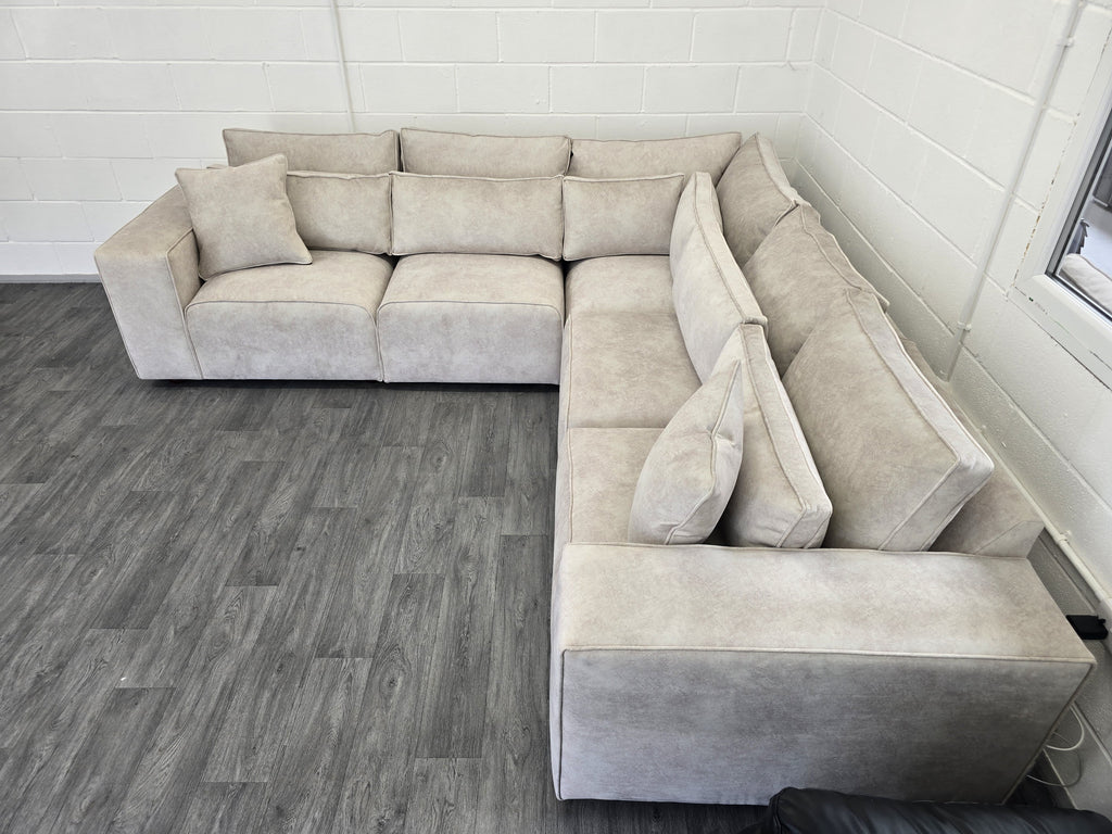 Cube Modular Corner Sofa - Cream Naple Fabric