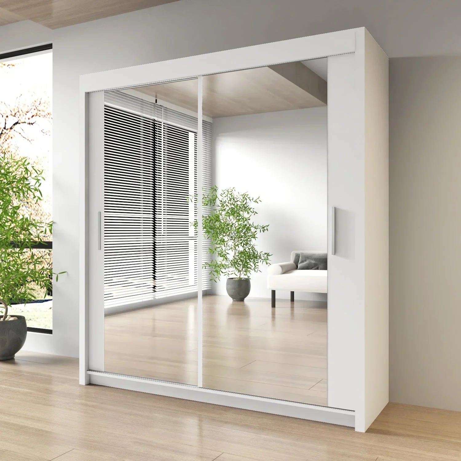 Milan Double Sliding Door Wardrobe