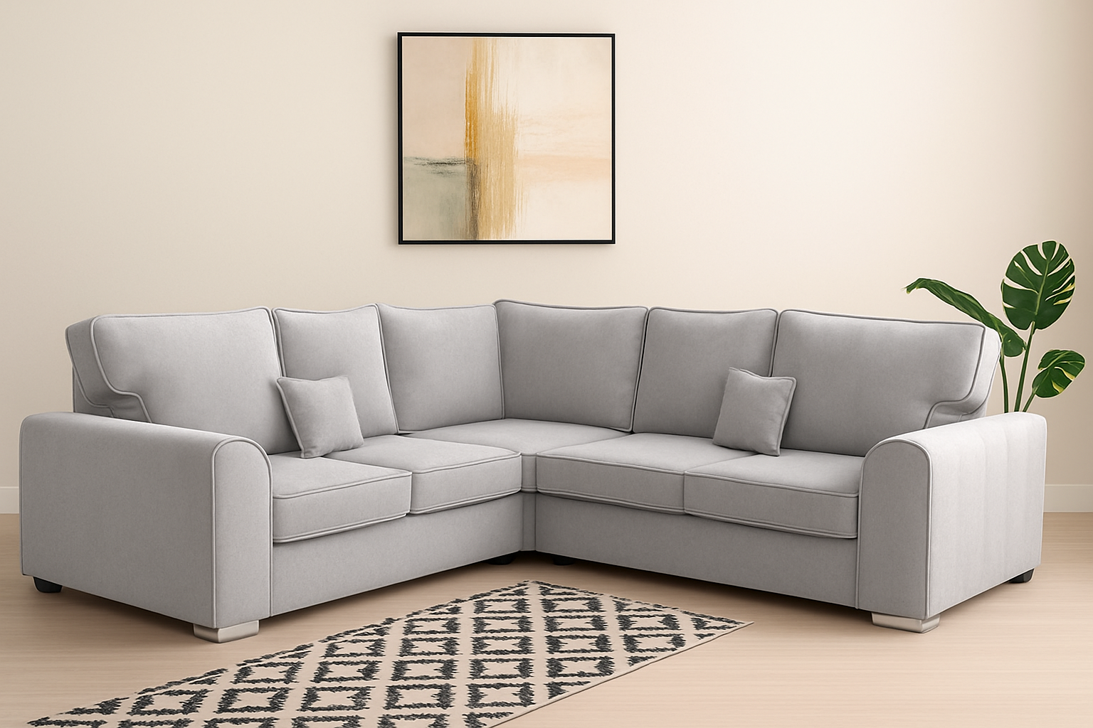 Dylan Plush Velvet Dual Arm High Back 5 Seater Sofa